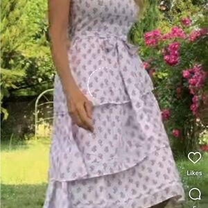 NWT J Crew Purple and White Square-Neck Midi Sundress Size 8